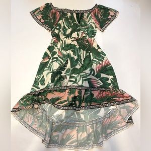 NWOT Flying Tomato on/off-shoulder high-low party dress tropical print 2x 18